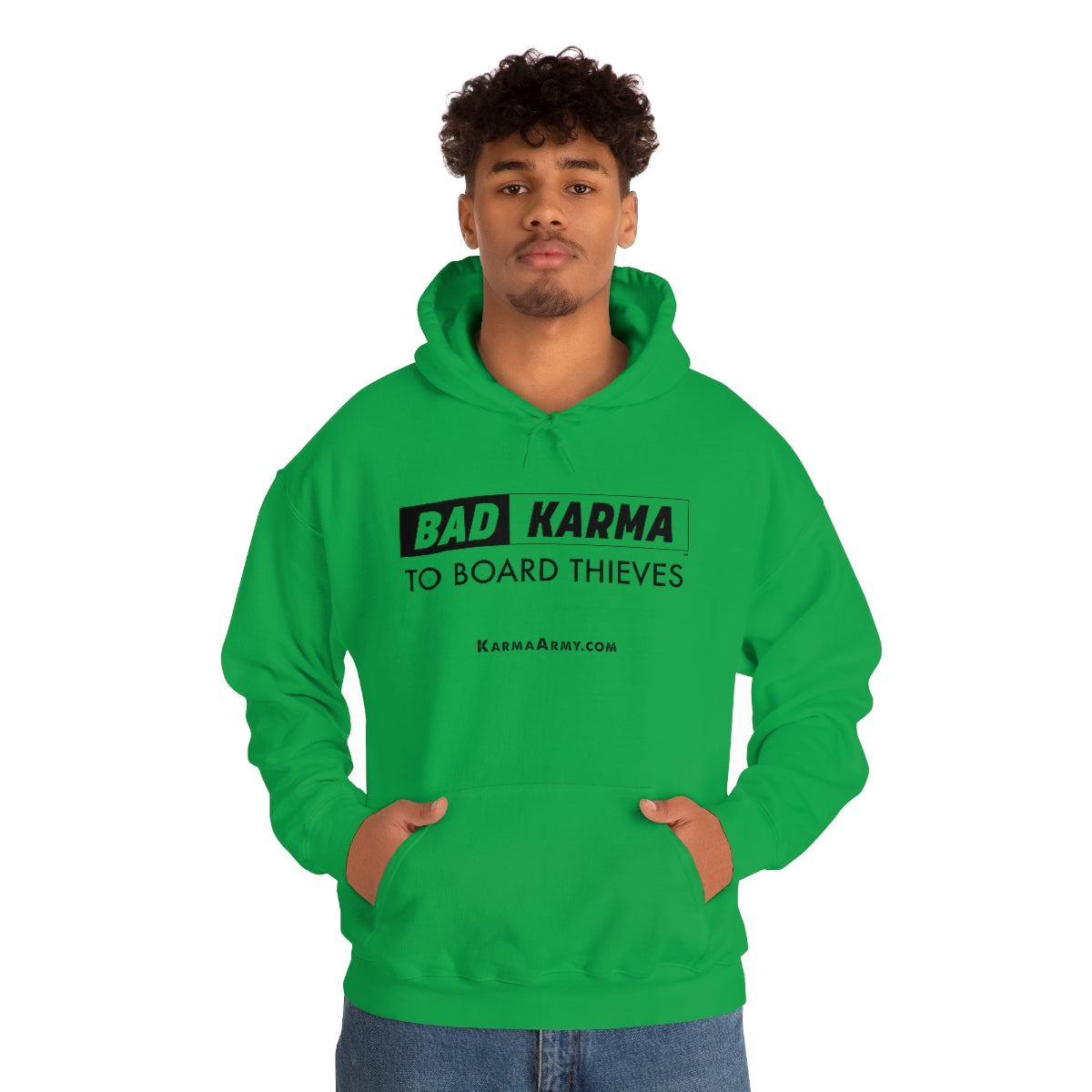 BAD KARMA TO BOARD THIEVES Unisex Heavy Blend™ Hooded Sweatshirt