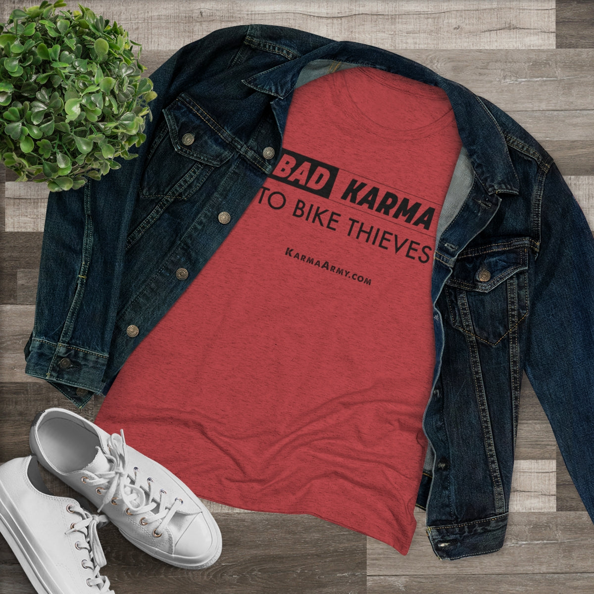 BAD KARMA TO BIKE THIEVES Women's Triblend Tee