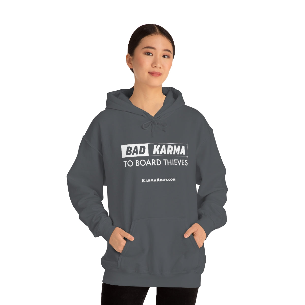 BAD KARMA TO BOARD THIEVES Unisex Heavy Blend™ Hooded Sweatshirt