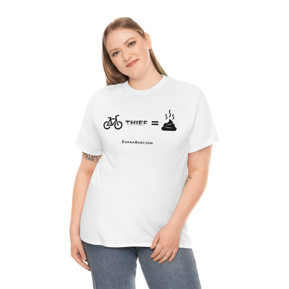 Bike Thief = Poop Unisex Heavy Cotton Tee