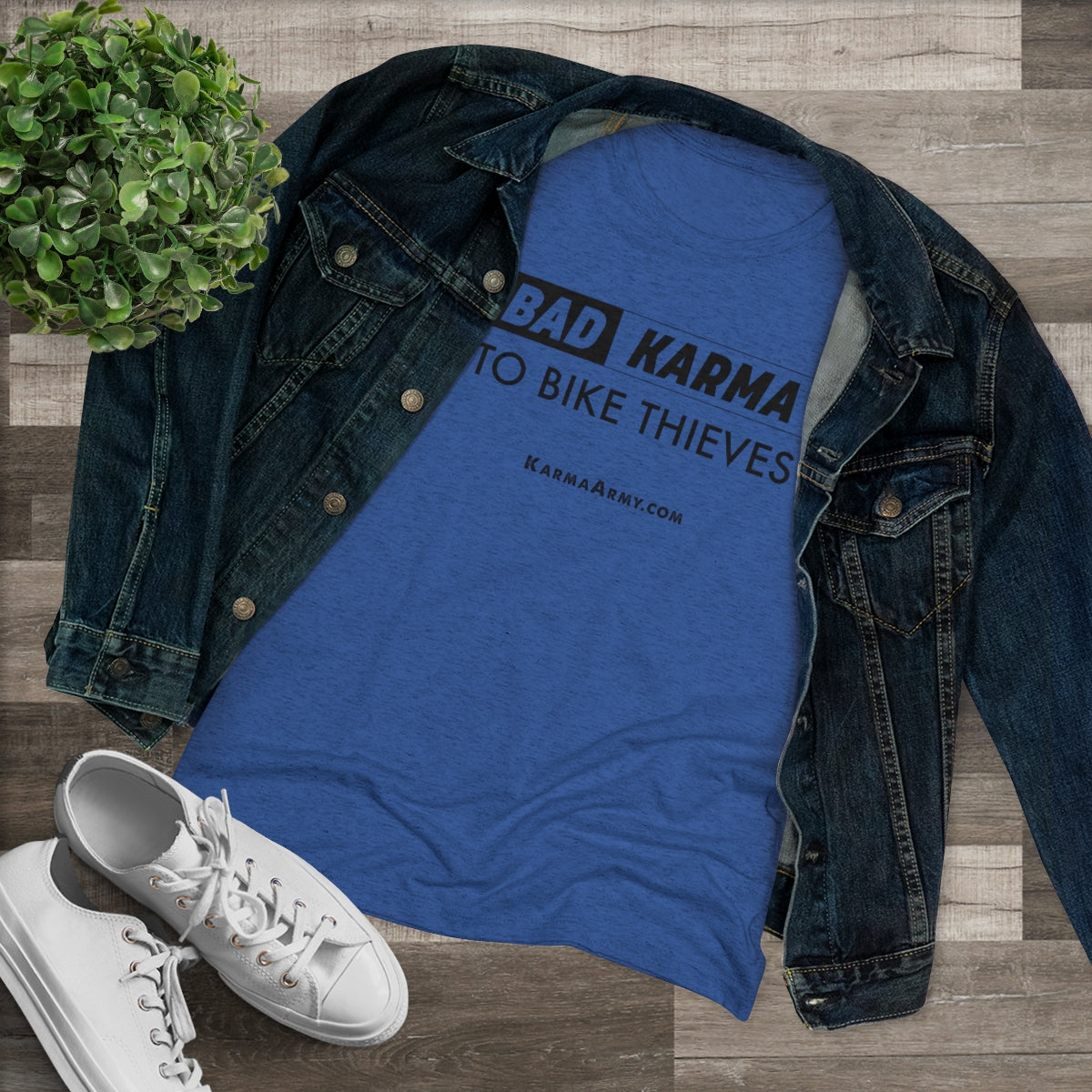 BAD KARMA TO BIKE THIEVES Women's Triblend Tee
