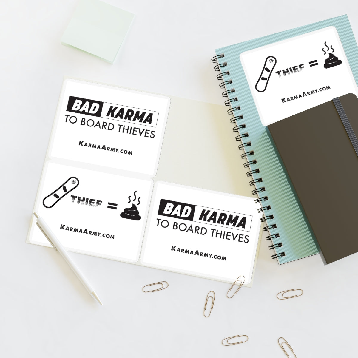 Bad Karma to Board Thieves Stickers