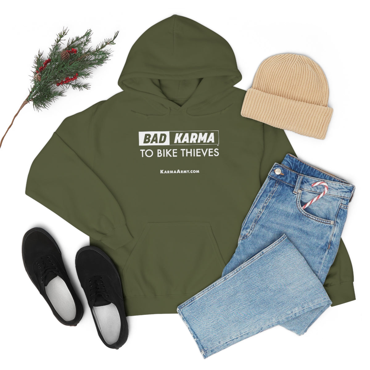 BAD KARMA TO BIKE THIEVES Unisex Heavy Blend™ Hooded Sweatshirt