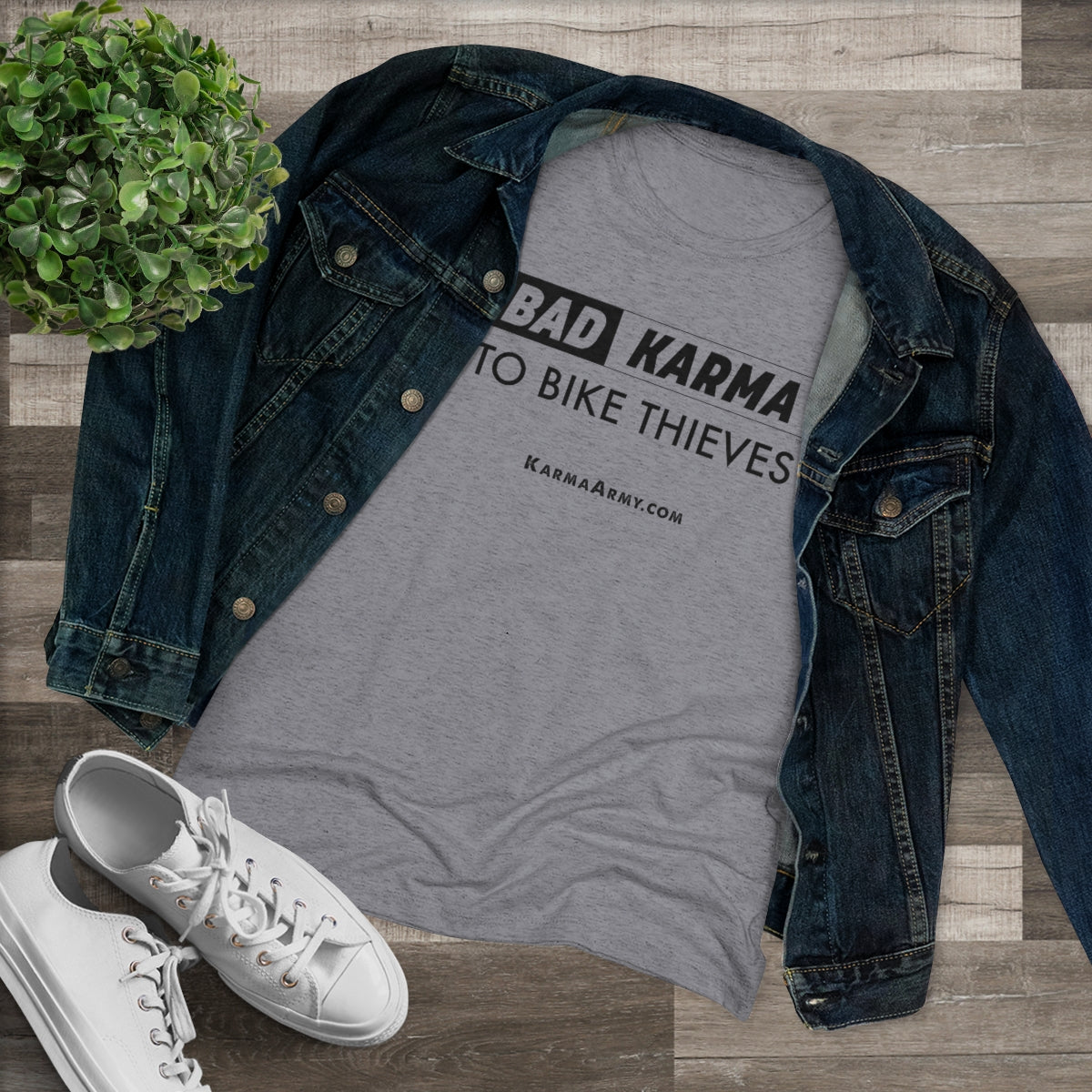 BAD KARMA TO BIKE THIEVES Women's Triblend Tee