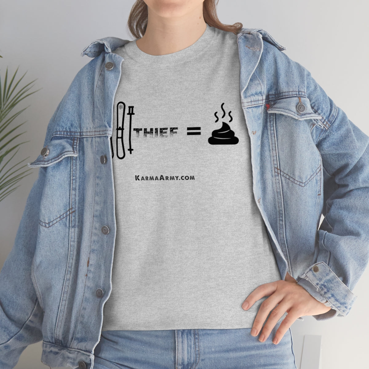 Ski Thief = Poop Unisex Heavy Cotton Tee