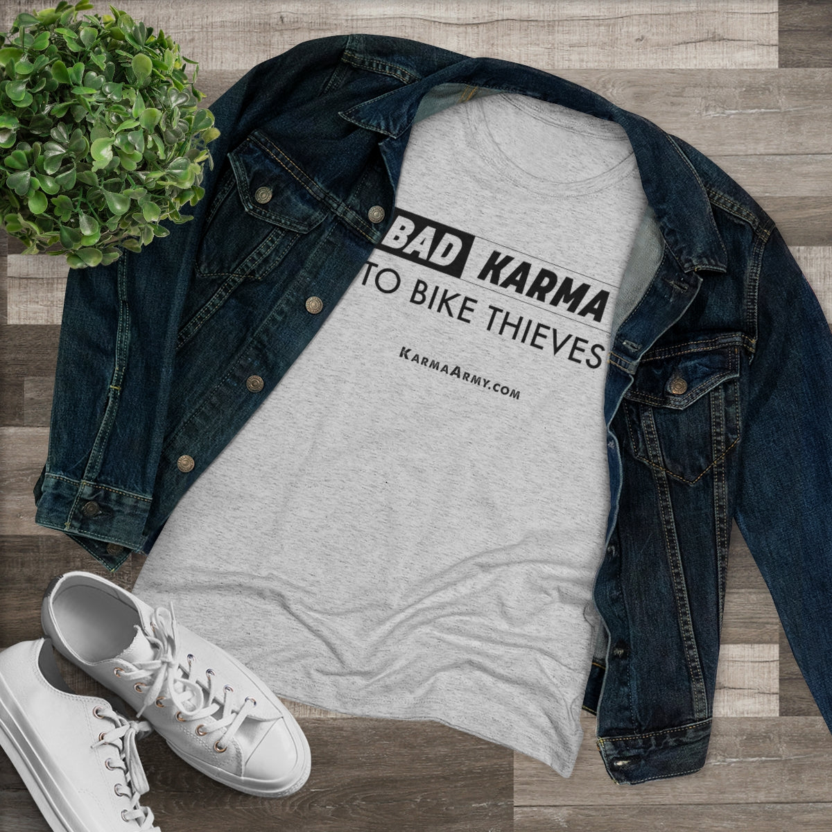 BAD KARMA TO BIKE THIEVES Women's Triblend Tee