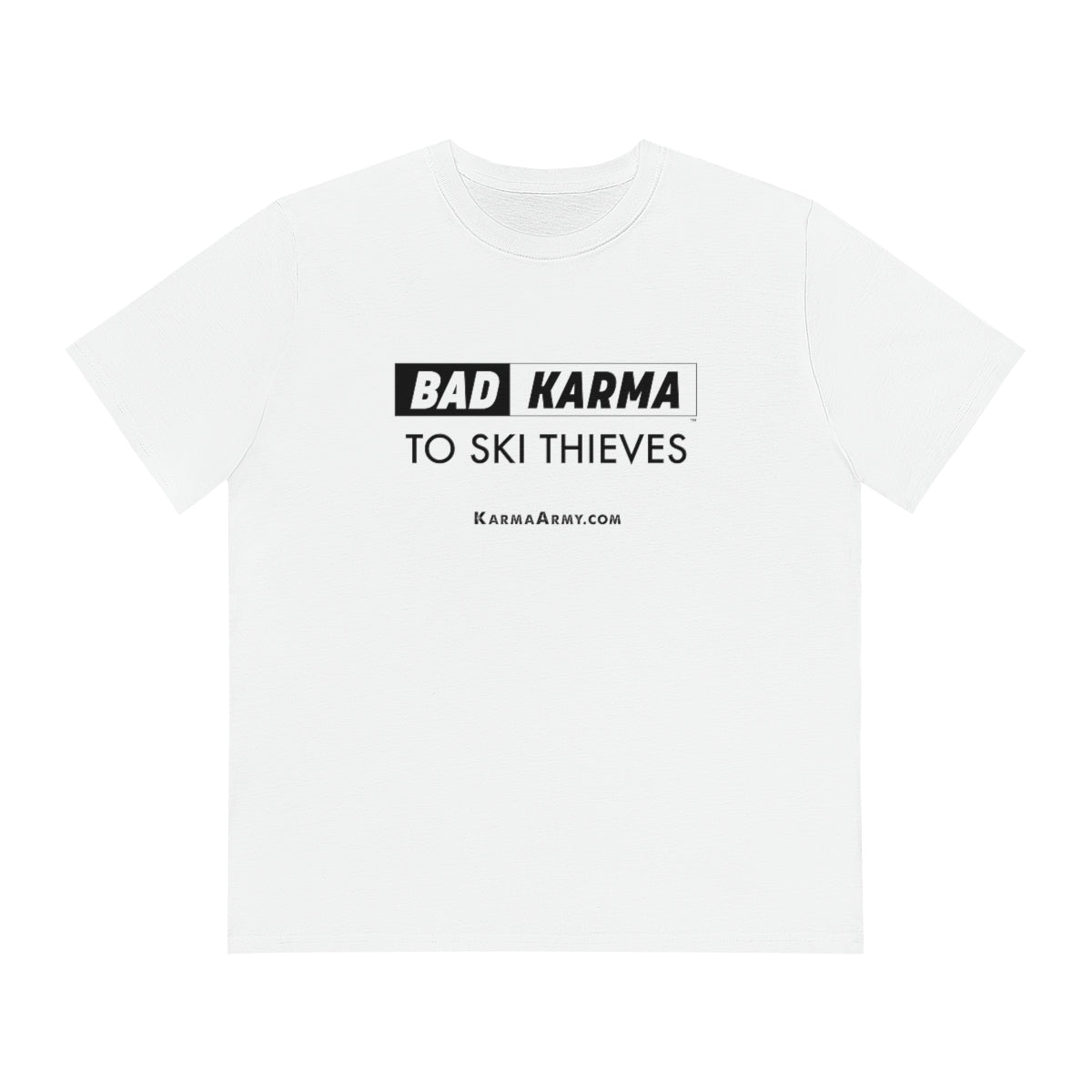 BAD KARMA TO SKI THIEVES Men's Organic Sparker T-shirt