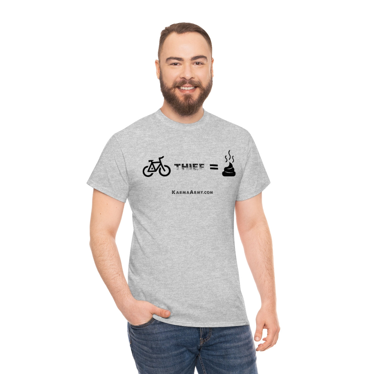 Bike Thief = Poop Unisex Heavy Cotton Tee