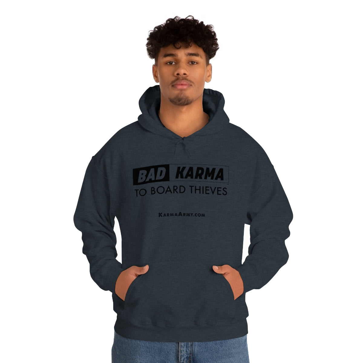 BAD KARMA TO BOARD THIEVES Unisex Heavy Blend™ Hooded Sweatshirt