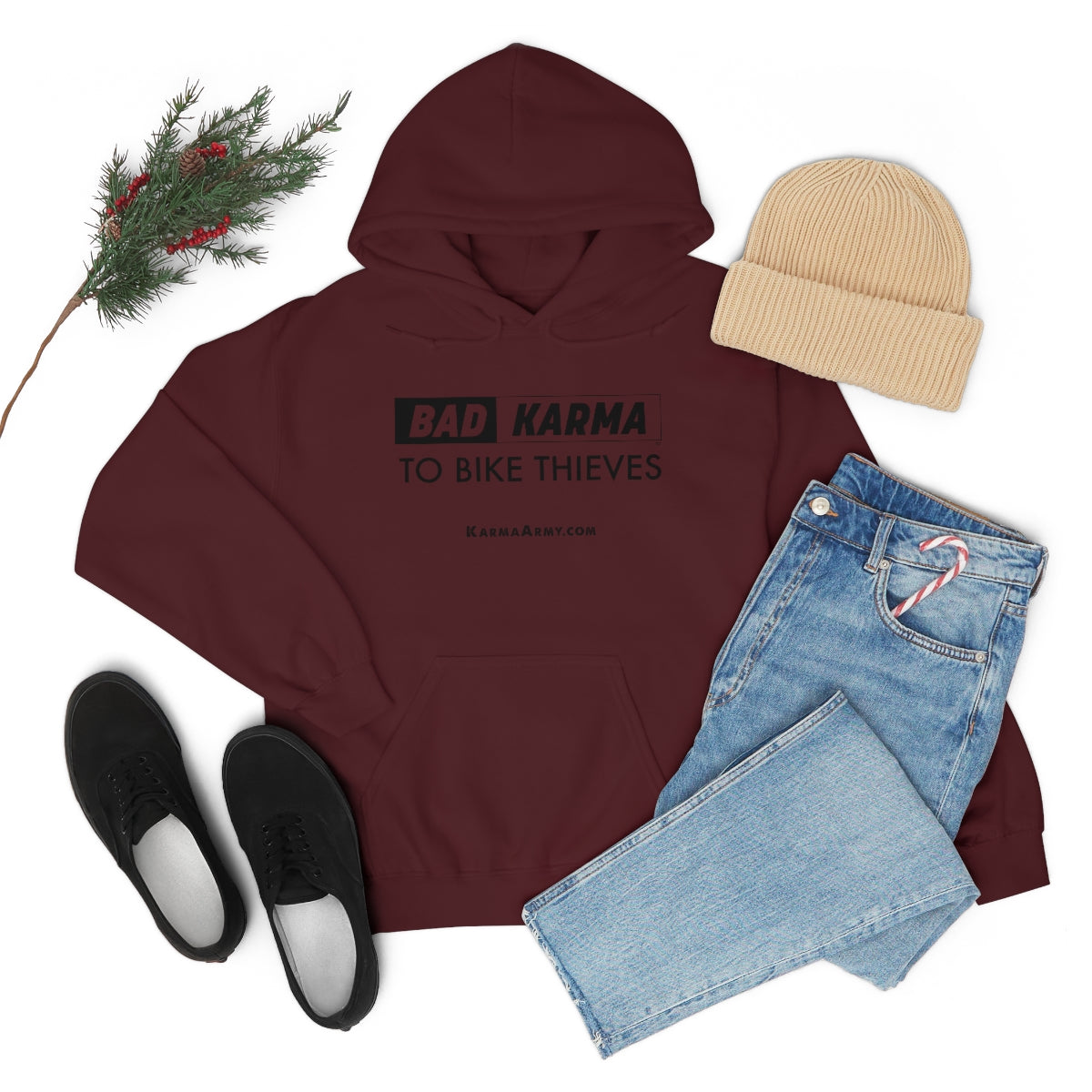 BAD KARMA TO BIKE THIEVES Unisex Heavy Blend™ Hooded Sweatshirt