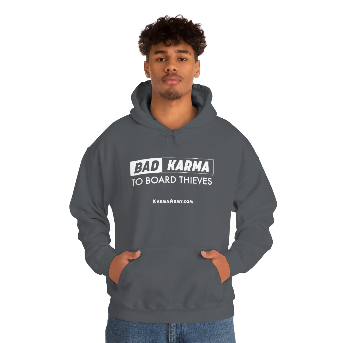 BAD KARMA TO BOARD THIEVES Unisex Heavy Blend™ Hooded Sweatshirt