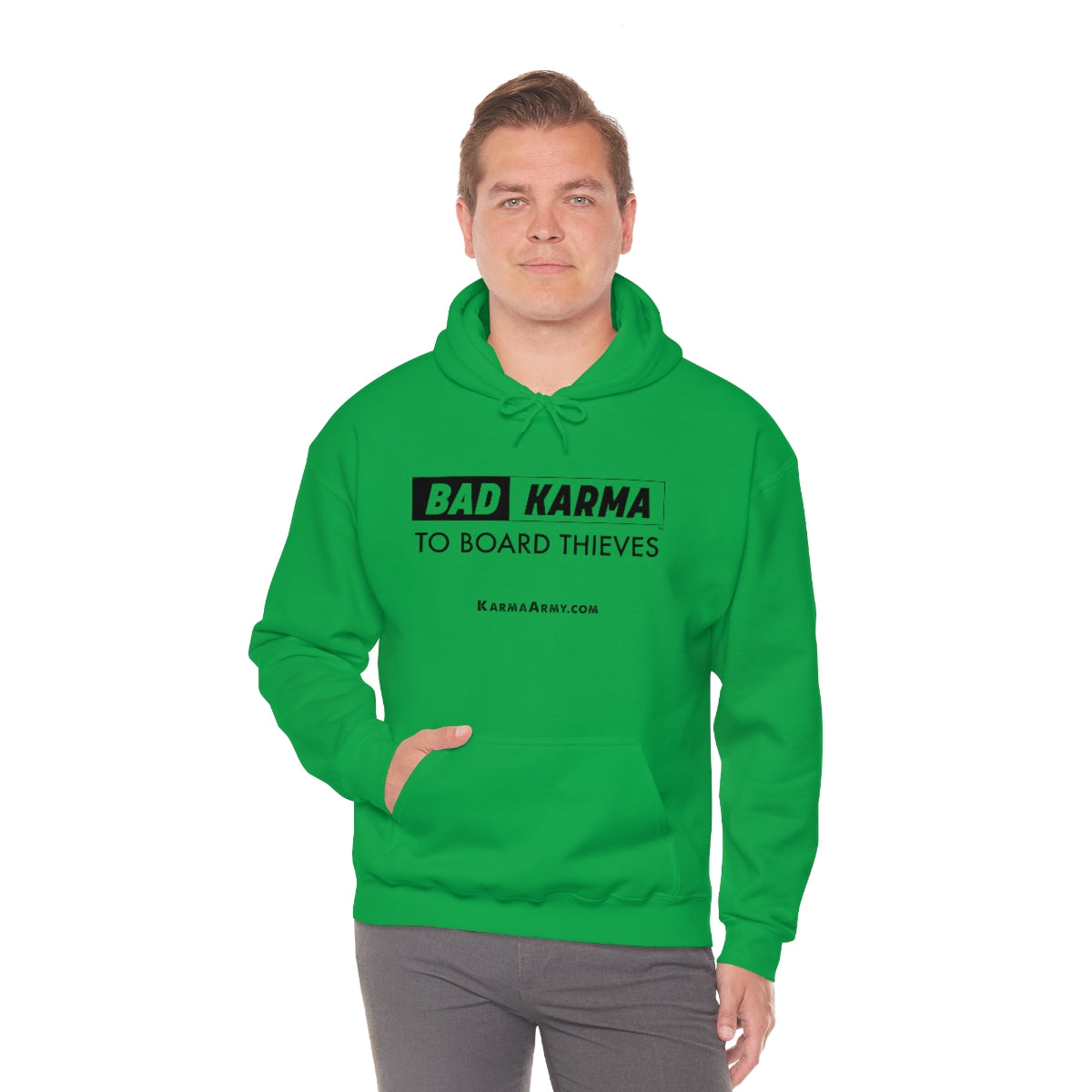 BAD KARMA TO BOARD THIEVES Unisex Heavy Blend™ Hooded Sweatshirt
