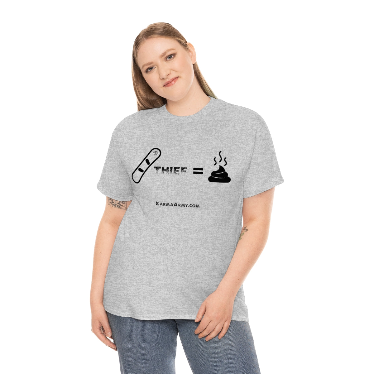 Board + Thief = Poop Unisex Heavy Cotton Tee