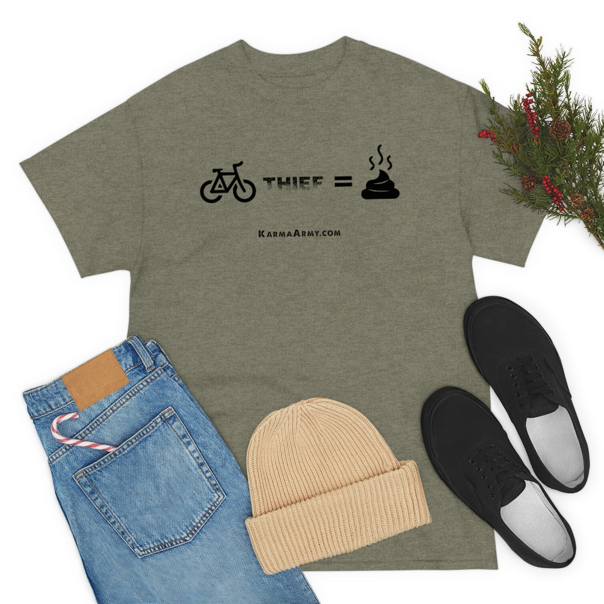 Bike Thief = Poop Unisex Heavy Cotton Tee