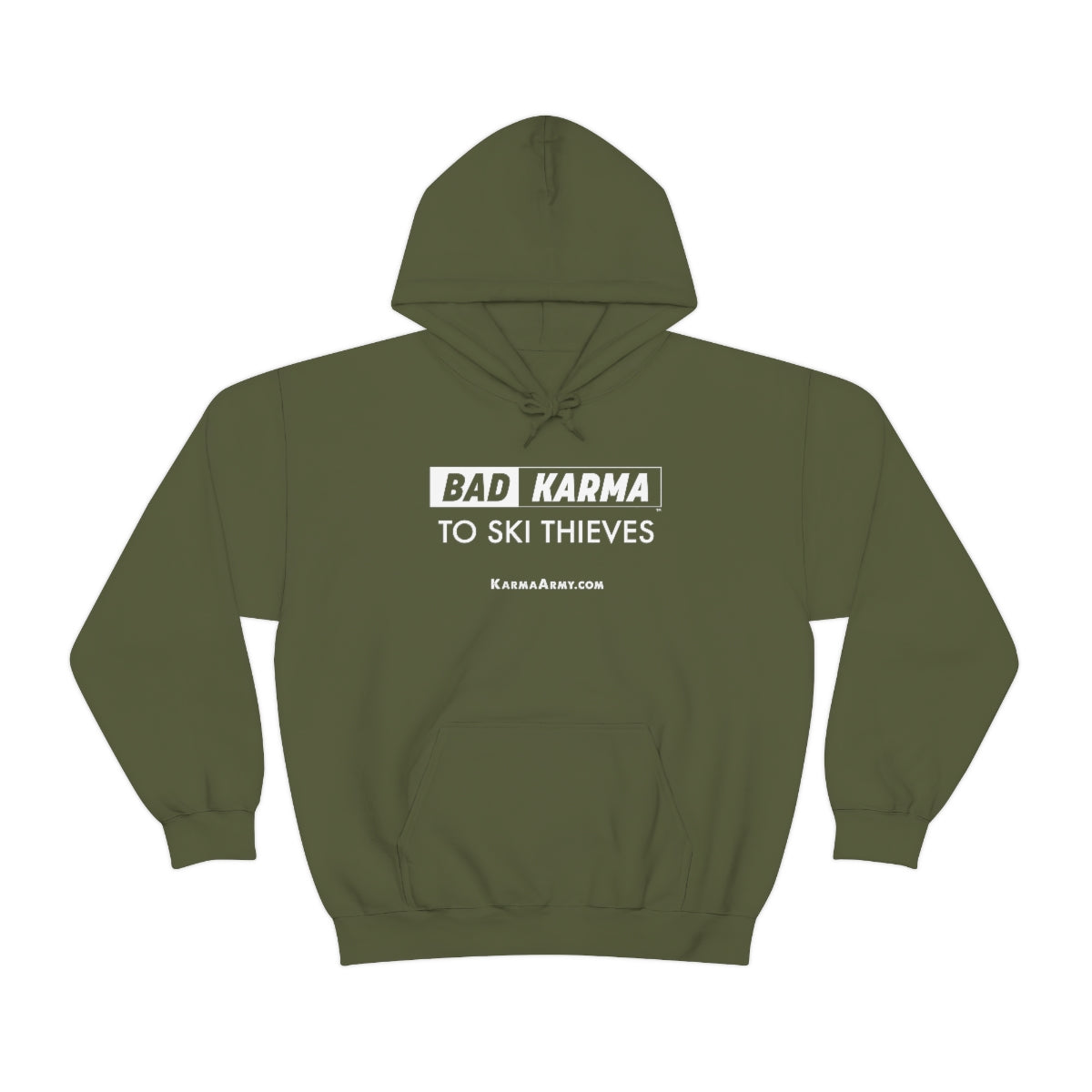 BAD KARMA TO SKI THIEVES Unisex Heavy Blend™ Hooded Sweatshirt