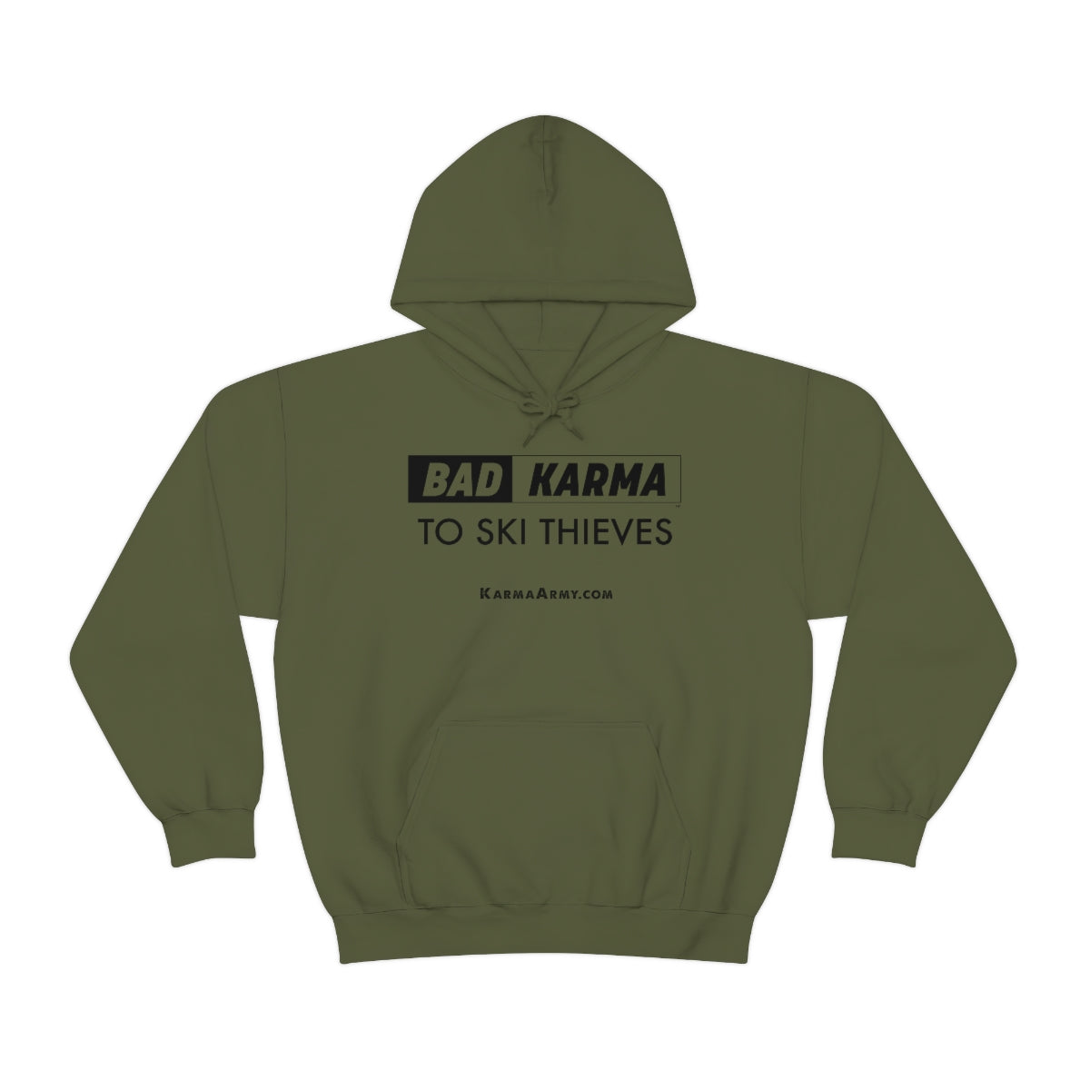 BAD KARMA TO SKI THIEVES Unisex Heavy Blend™ Hooded Sweatshirt
