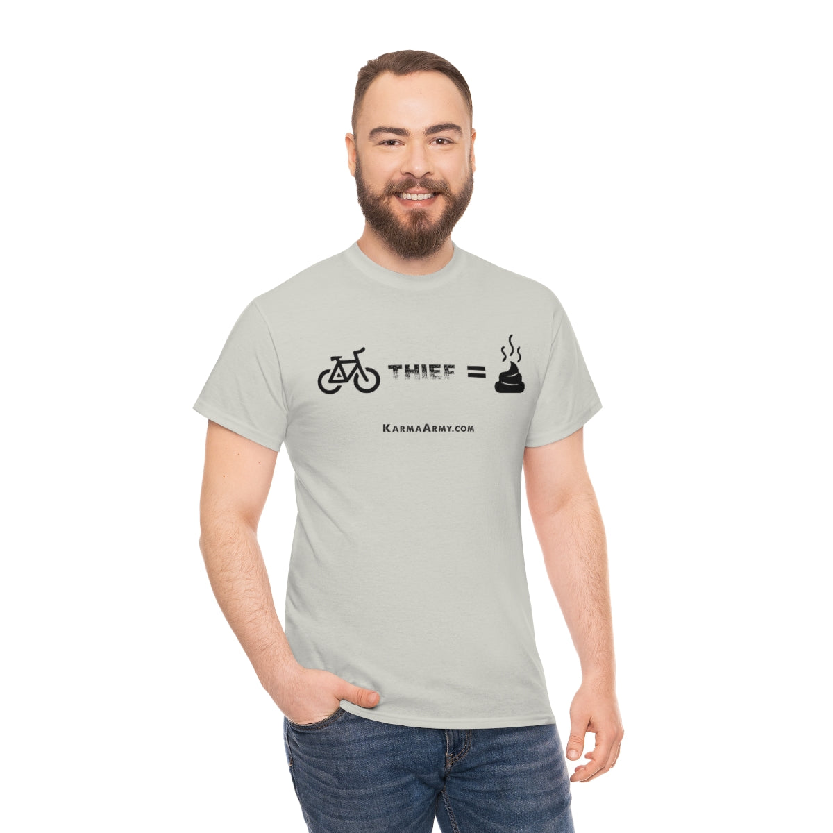 Bike Thief = Poop Unisex Heavy Cotton Tee