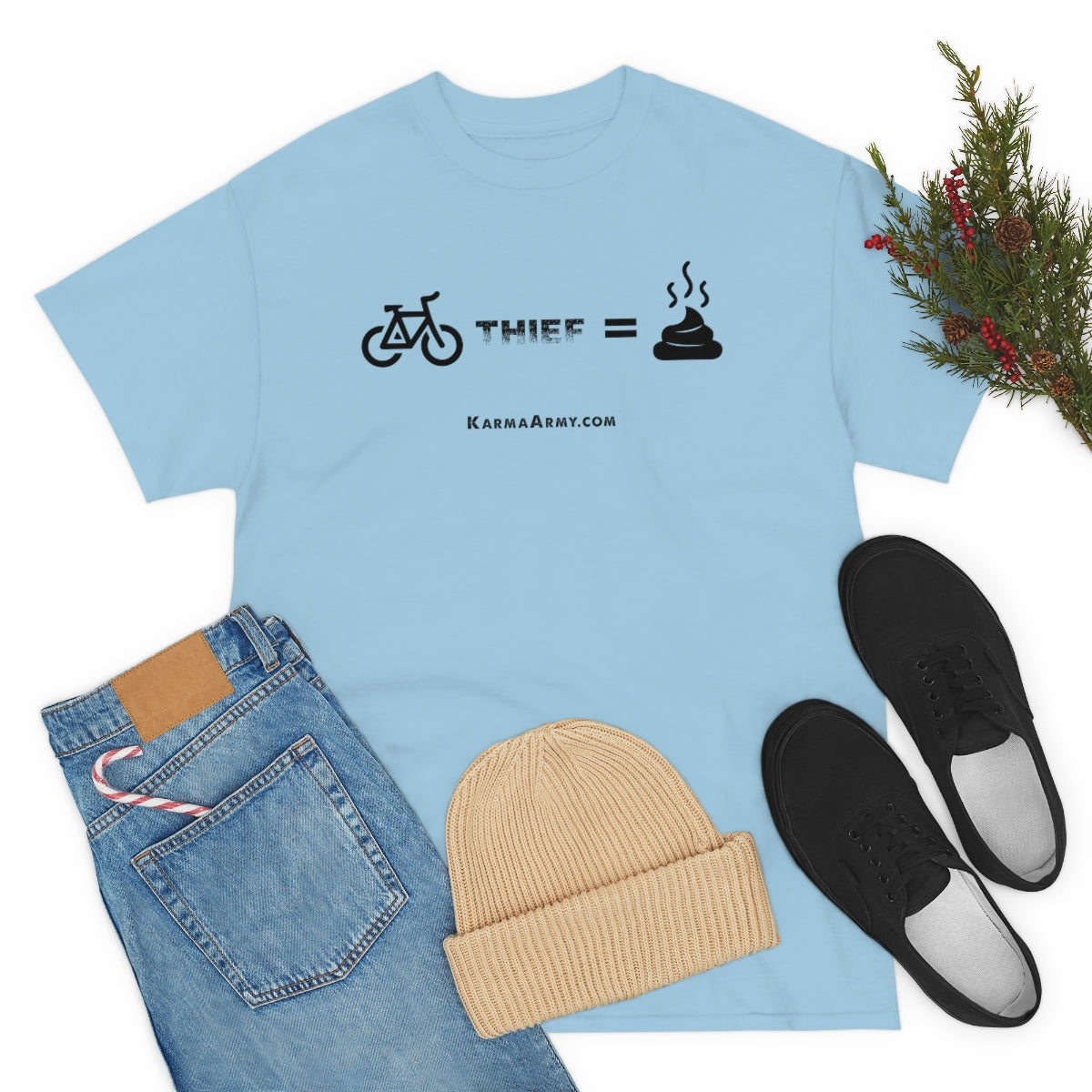 Bike Thief = Poop Unisex Heavy Cotton Tee
