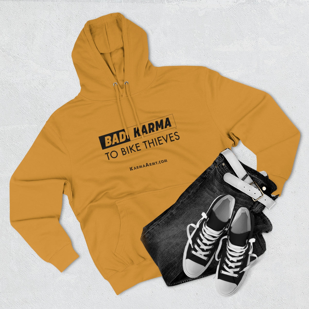BAD KARMA To Bike Thieves Unisex Premium Pullover Hoodie