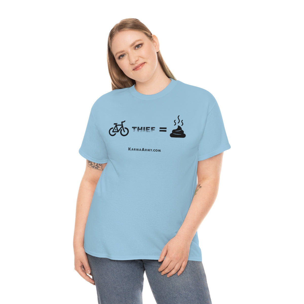 Bike Thief = Poop Unisex Heavy Cotton Tee