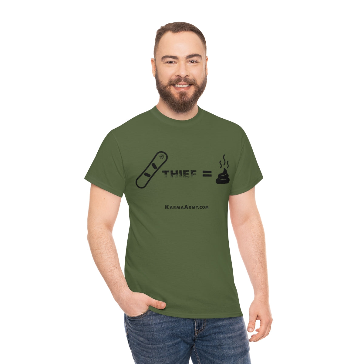 Board + Thief = Poop Unisex Heavy Cotton Tee