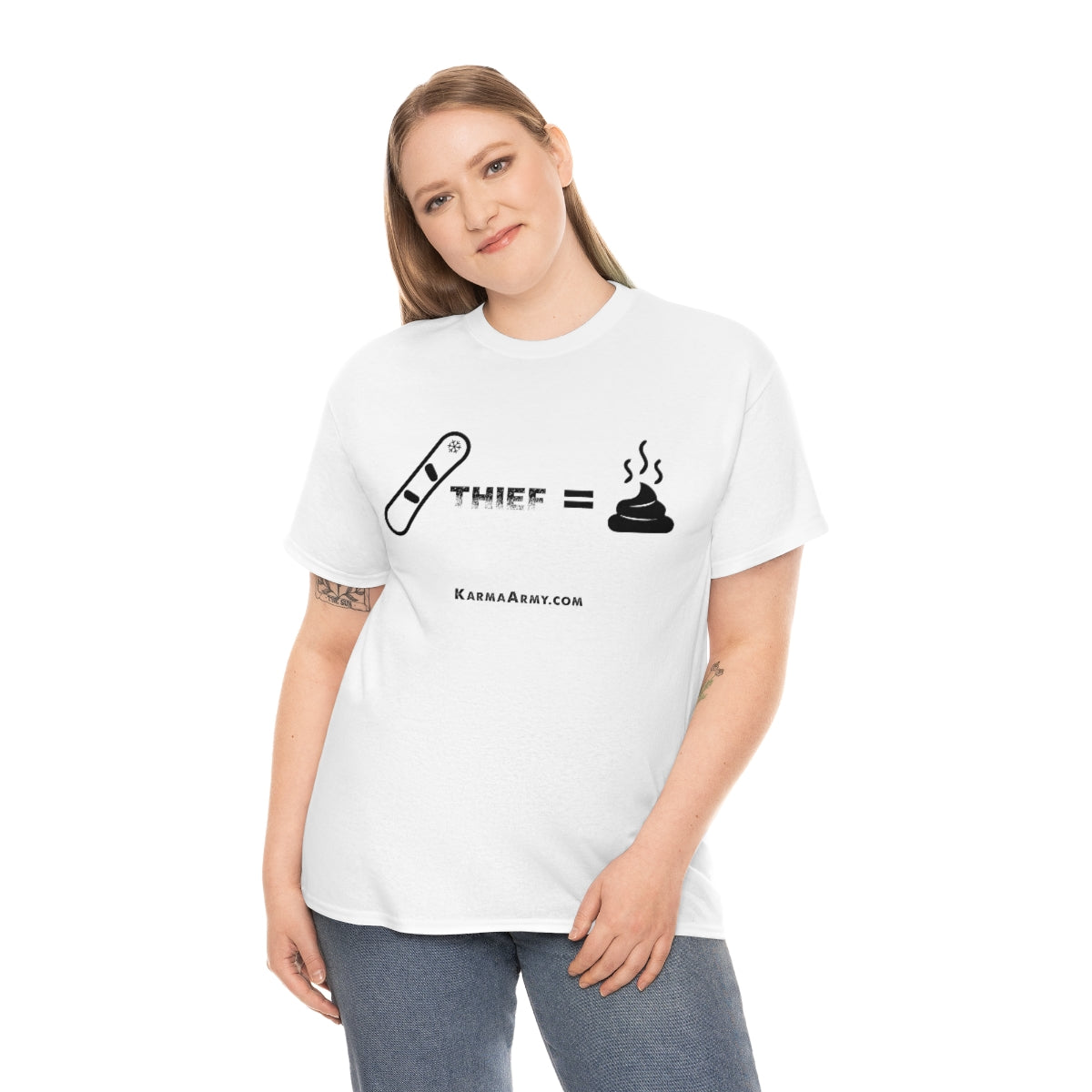 Board + Thief = Poop Unisex Heavy Cotton Tee