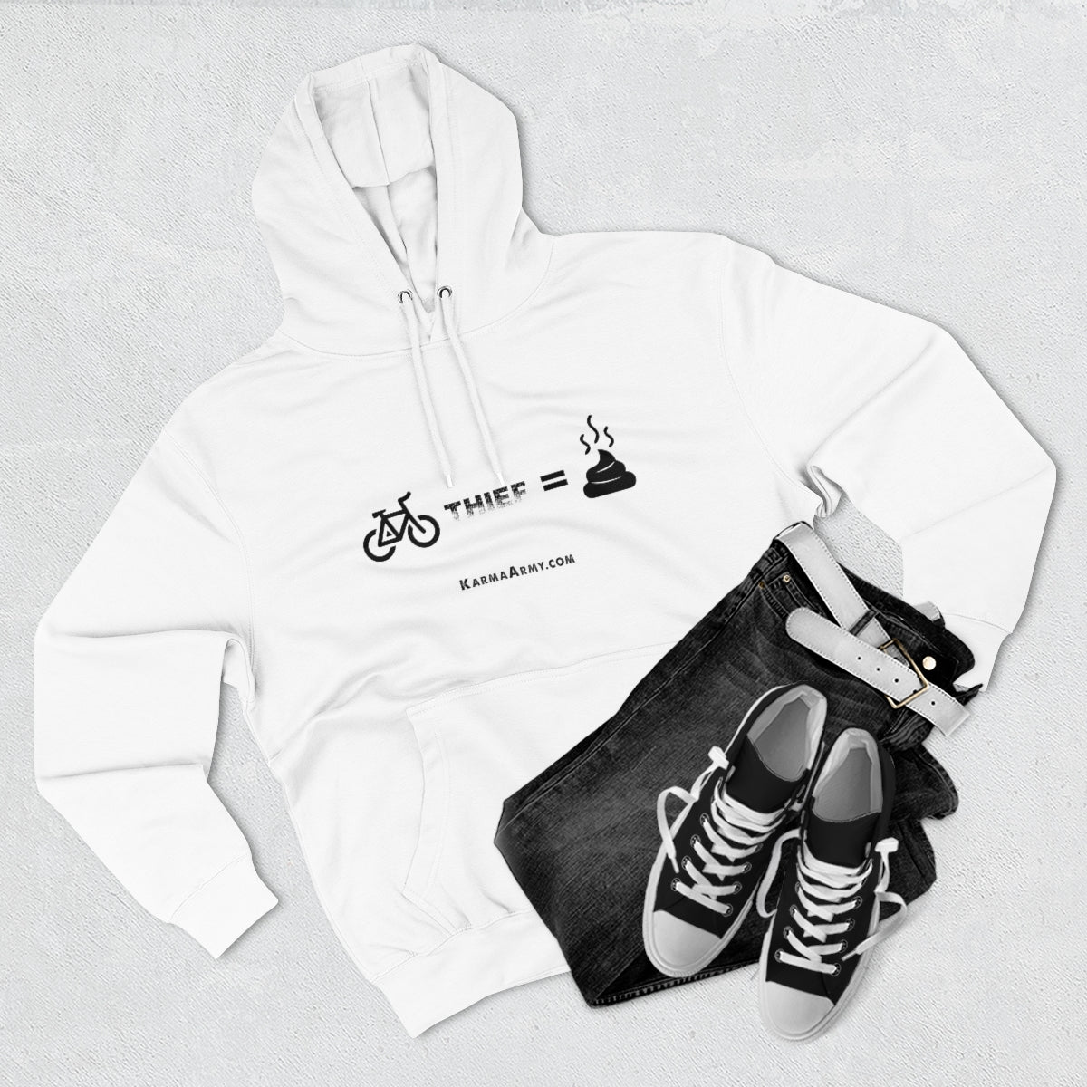 Bike Thief = Poop Unisex Premium Pullover Hoodie