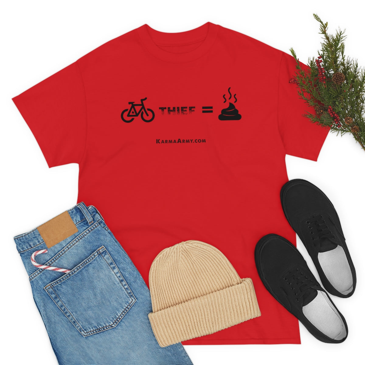 Bike Thief = Poop Unisex Heavy Cotton Tee