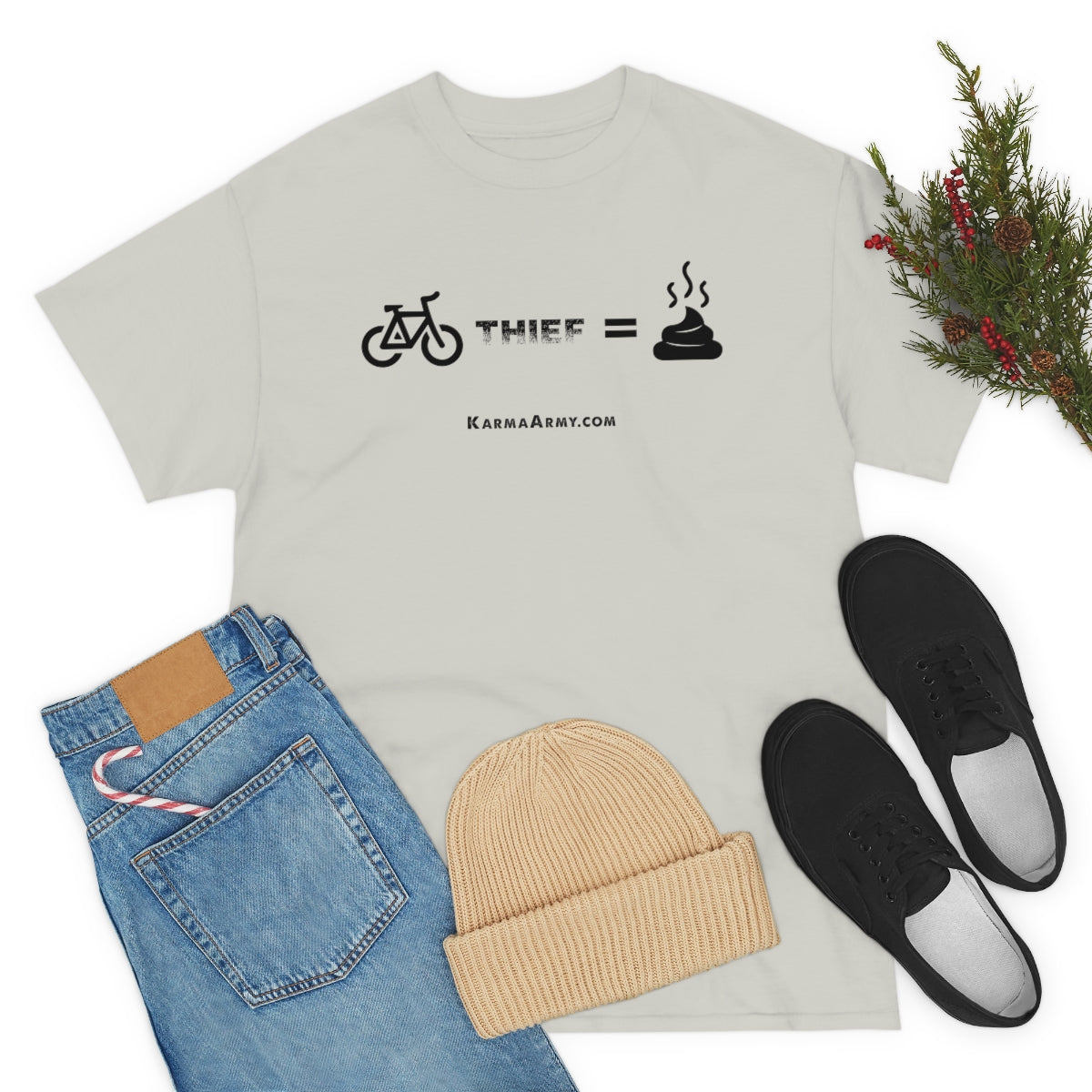 Bike Thief = Poop Unisex Heavy Cotton Tee