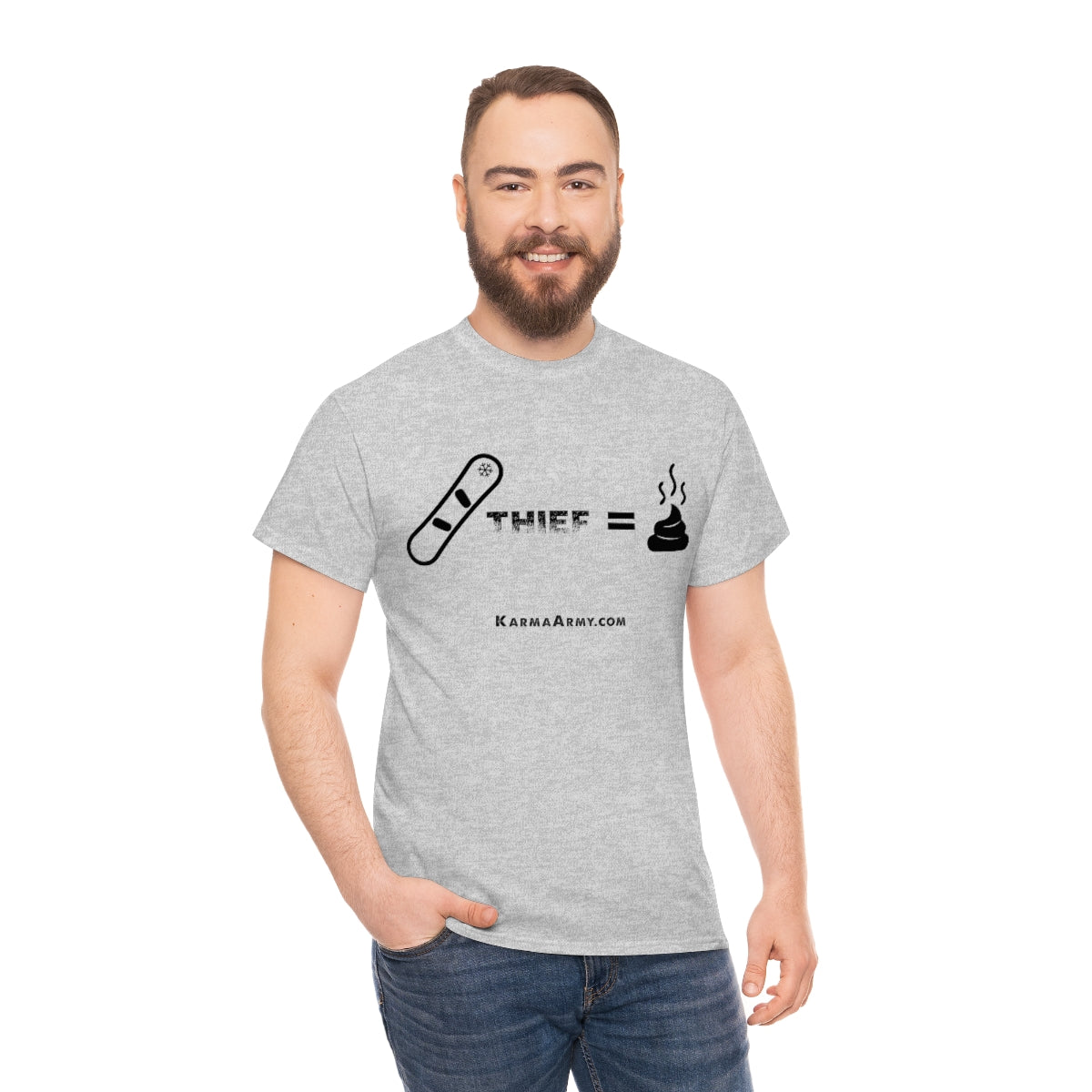 Board + Thief = Poop Unisex Heavy Cotton Tee