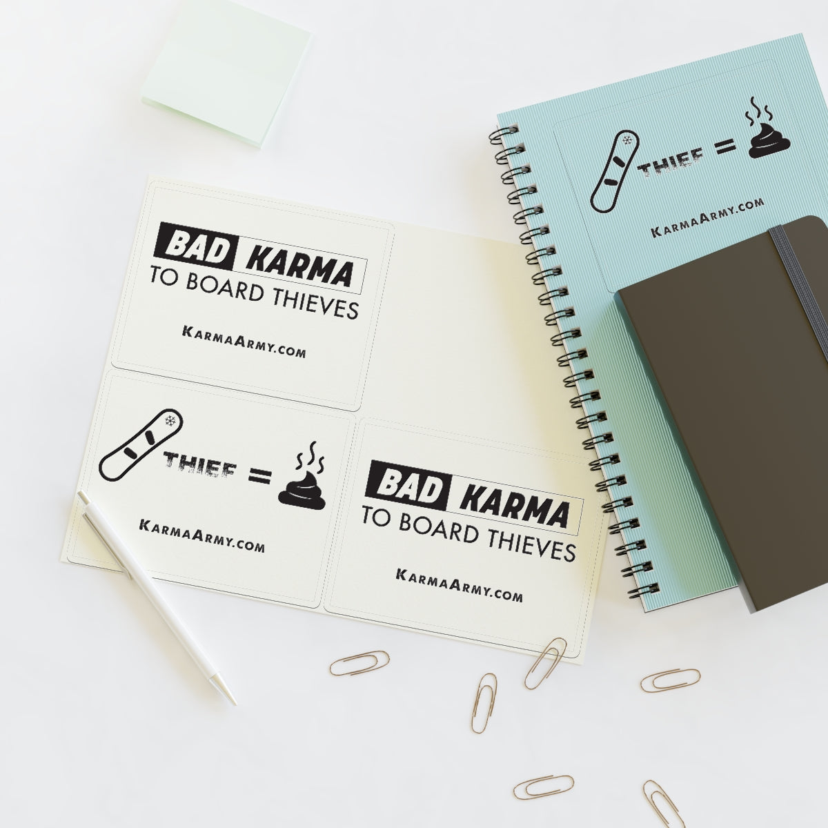 Bad Karma to Board Thieves Stickers