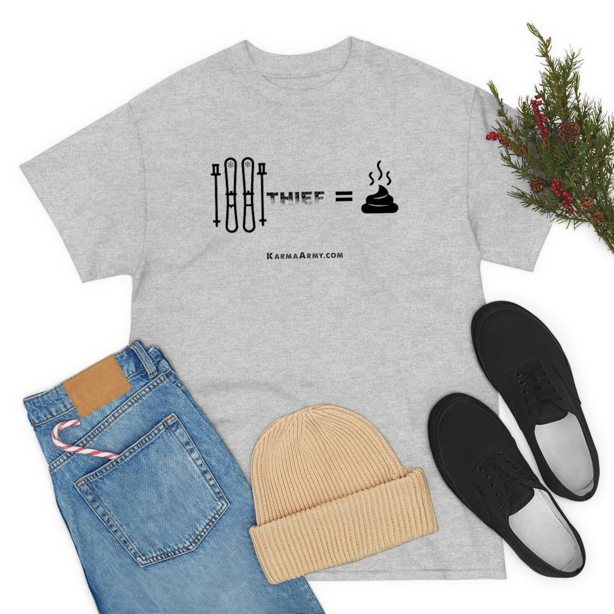 Ski Thief = Poop Unisex Heavy Cotton Tee