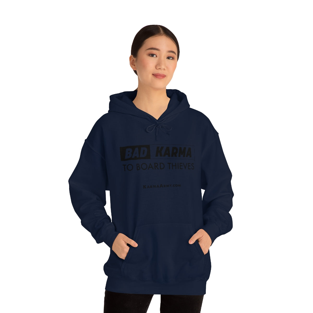 BAD KARMA TO BOARD THIEVES Unisex Heavy Blend™ Hooded Sweatshirt
