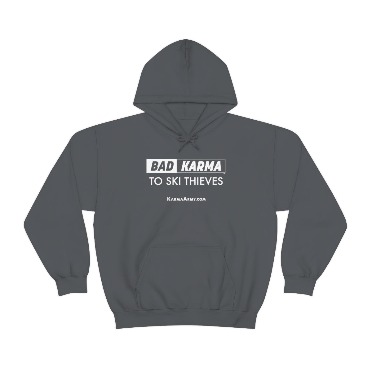 BAD KARMA TO SKI THIEVES Unisex Heavy Blend™ Hooded Sweatshirt