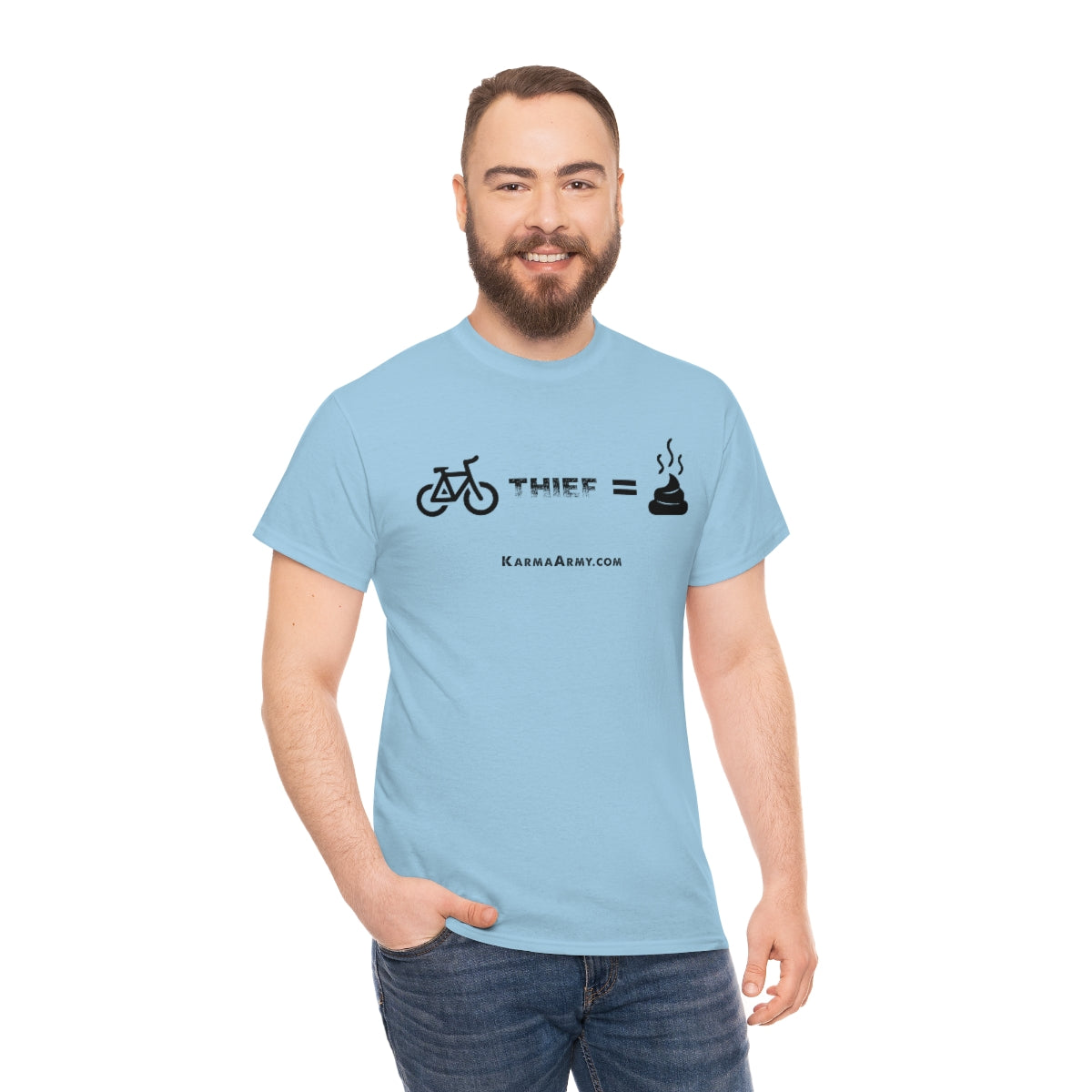 Bike Thief = Poop Unisex Heavy Cotton Tee