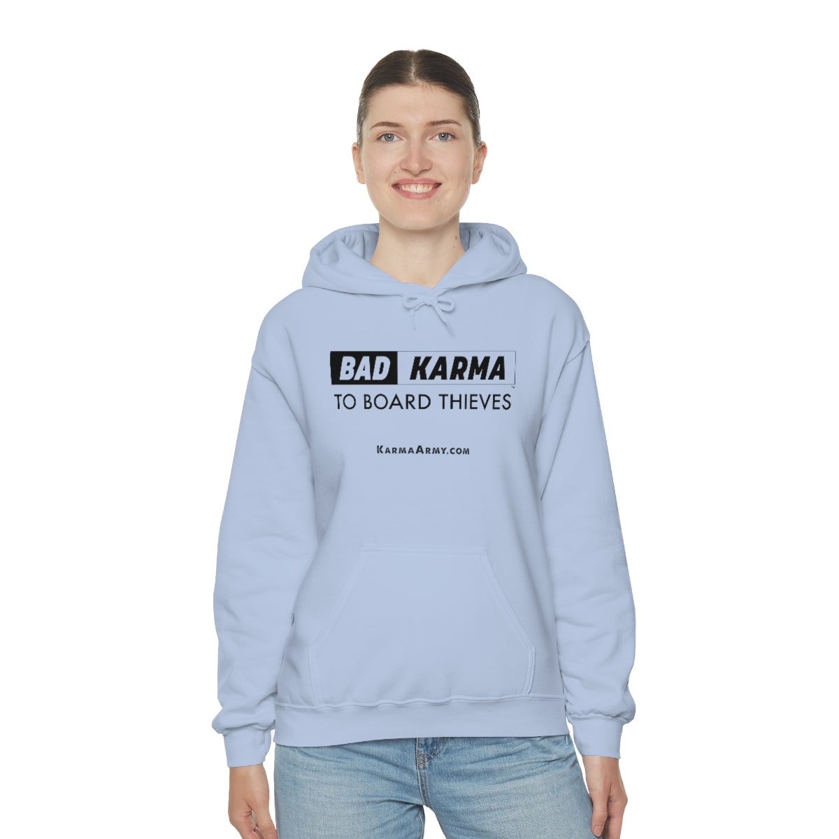BAD KARMA TO BOARD THIEVES Unisex Heavy Blend™ Hooded Sweatshirt