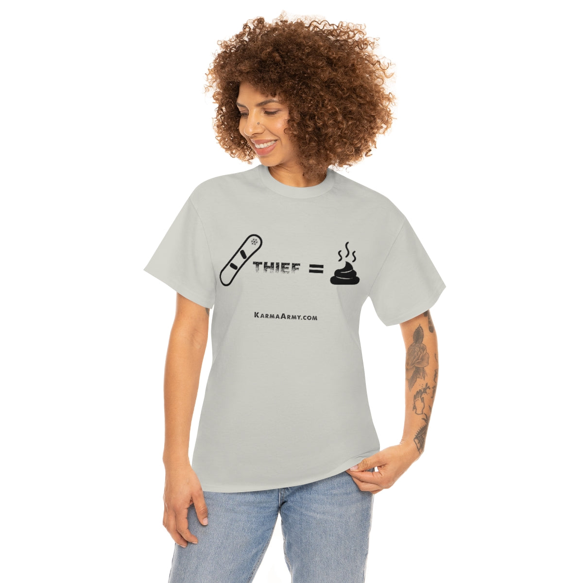 Board + Thief = Poop Unisex Heavy Cotton Tee