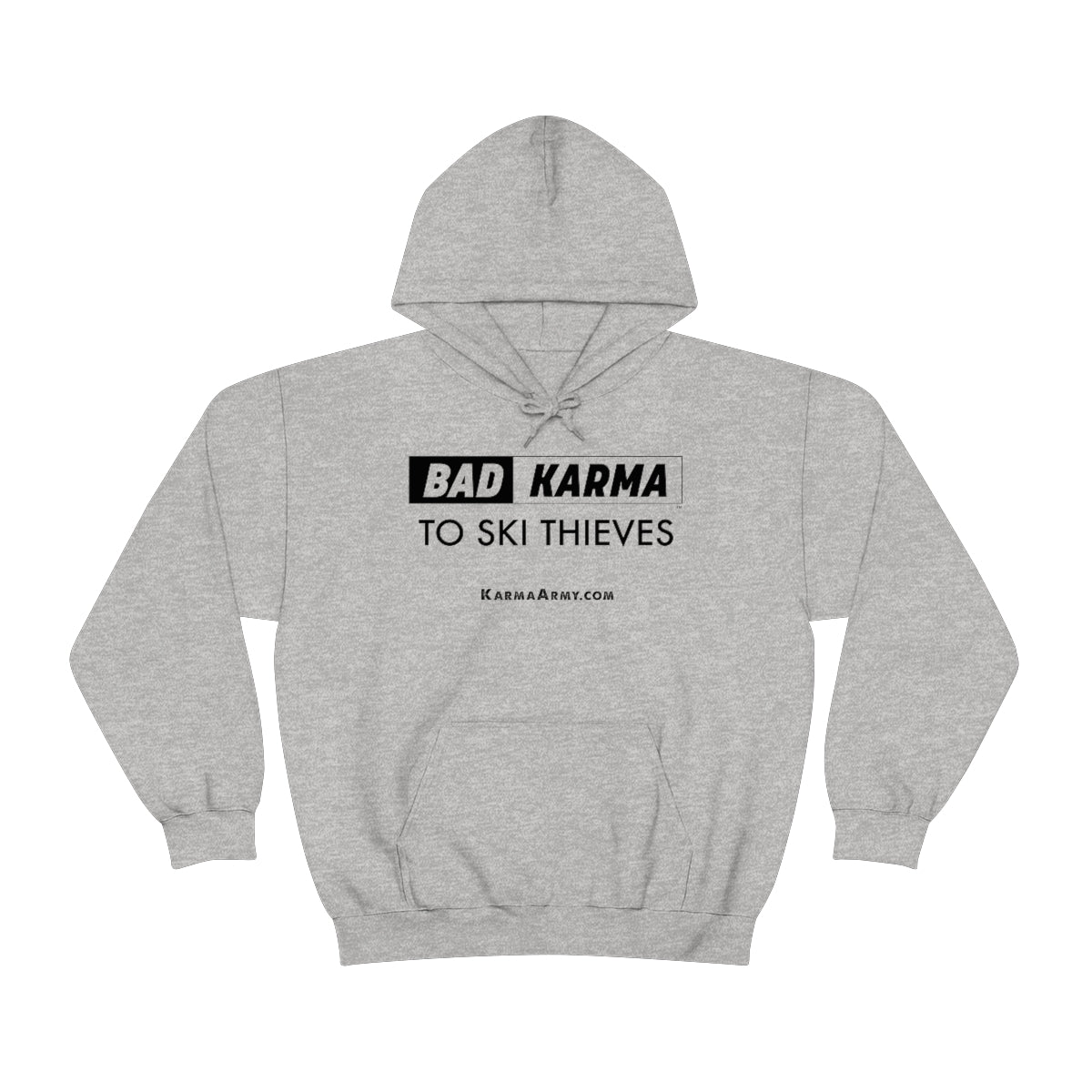 BAD KARMA TO SKI THIEVES Unisex Heavy Blend™ Hooded Sweatshirt