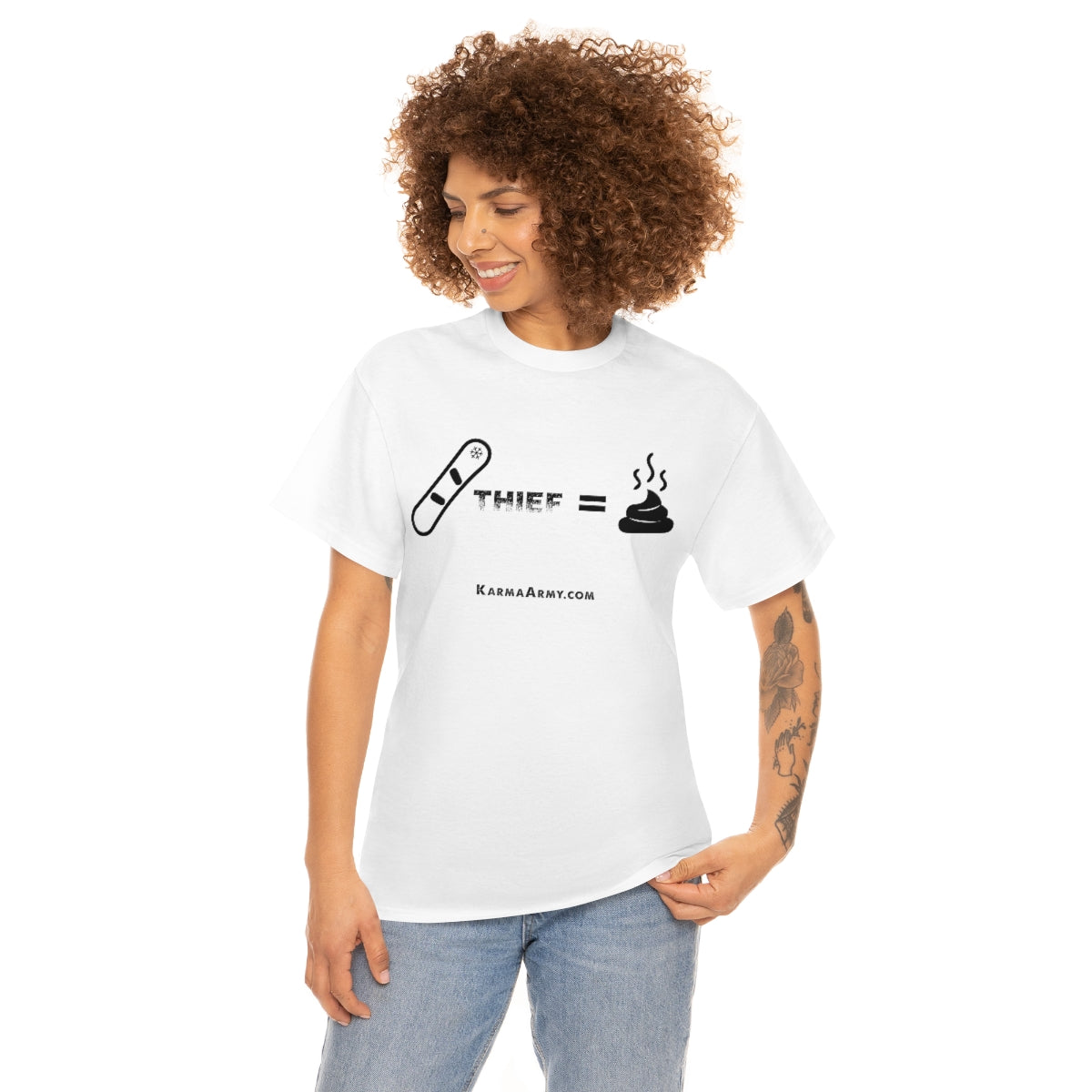 Board + Thief = Poop Unisex Heavy Cotton Tee