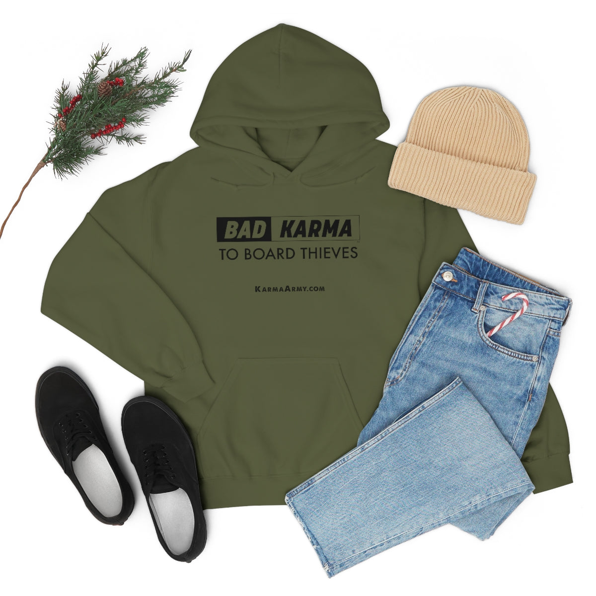 BAD KARMA TO BOARD THIEVES Unisex Heavy Blend™ Hooded Sweatshirt