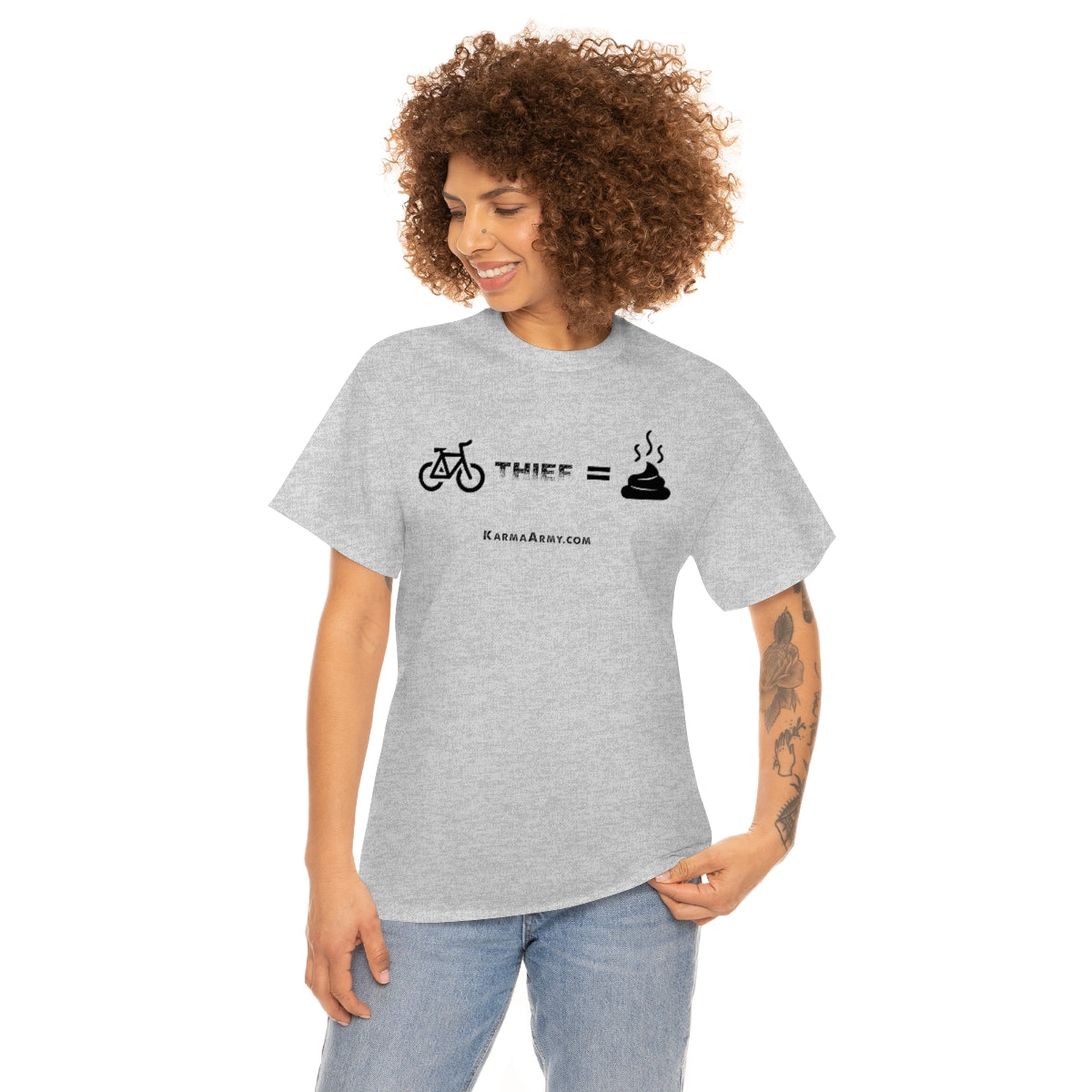 Bike Thief = Poop Unisex Heavy Cotton Tee