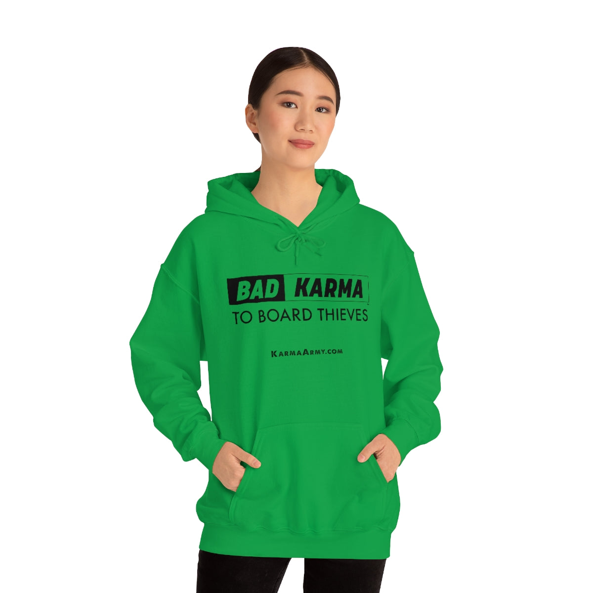 BAD KARMA TO BOARD THIEVES Unisex Heavy Blend™ Hooded Sweatshirt