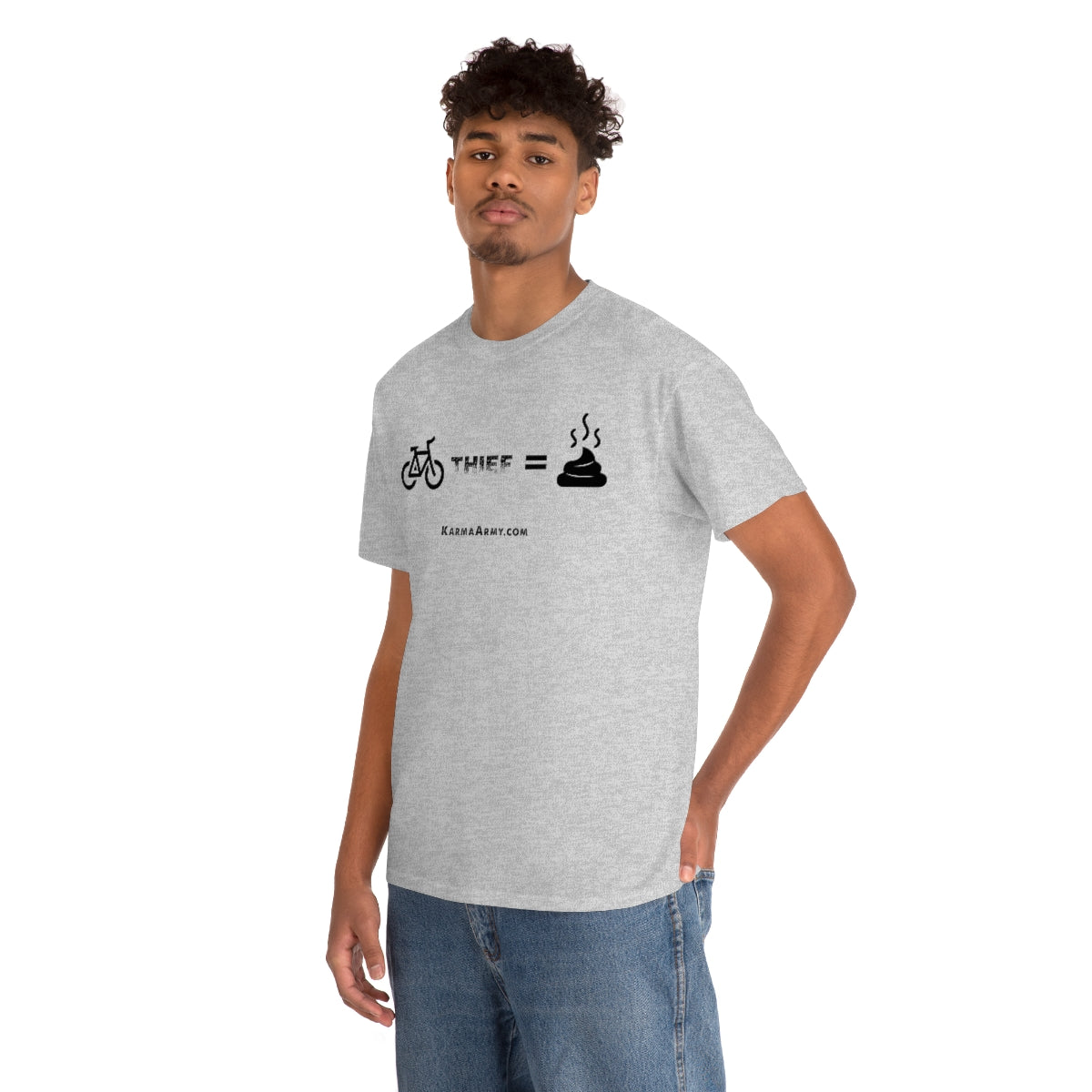 Bike Thief = Poop Unisex Heavy Cotton Tee