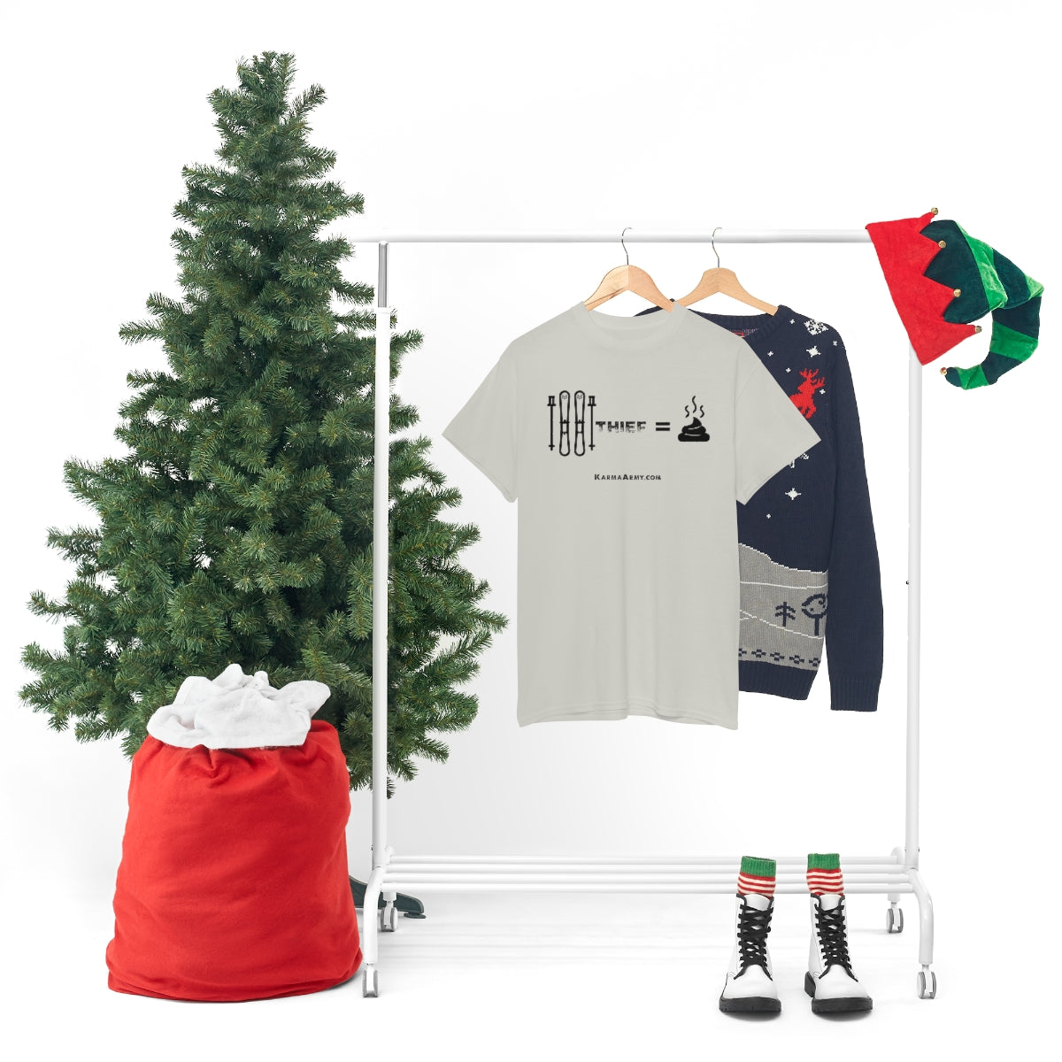 Ski Thief = Poop Unisex Heavy Cotton Tee