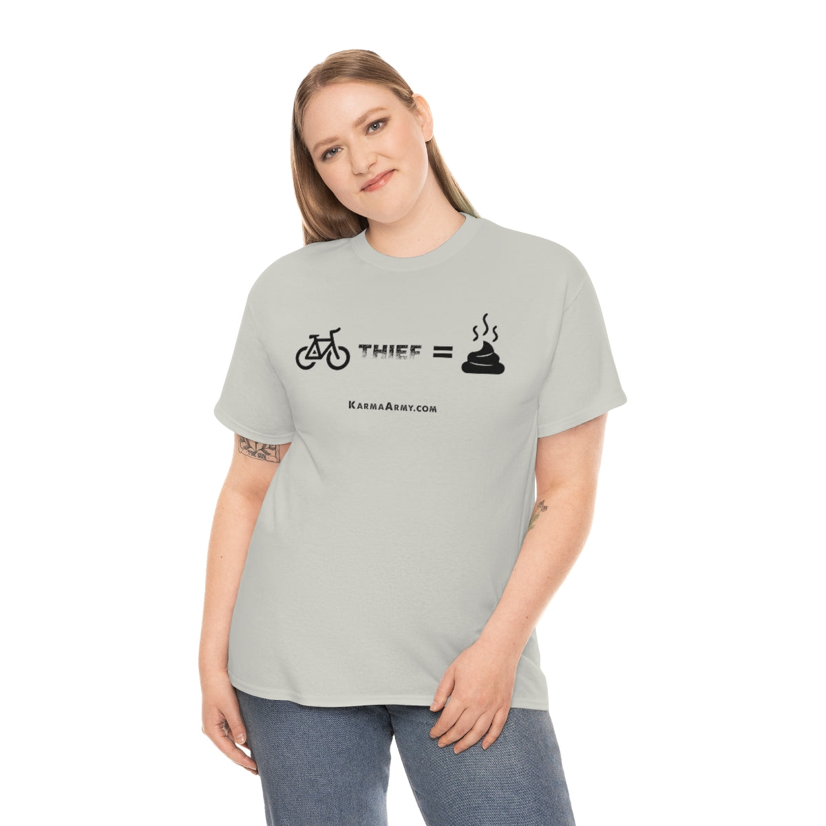 Bike Thief = Poop Unisex Heavy Cotton Tee