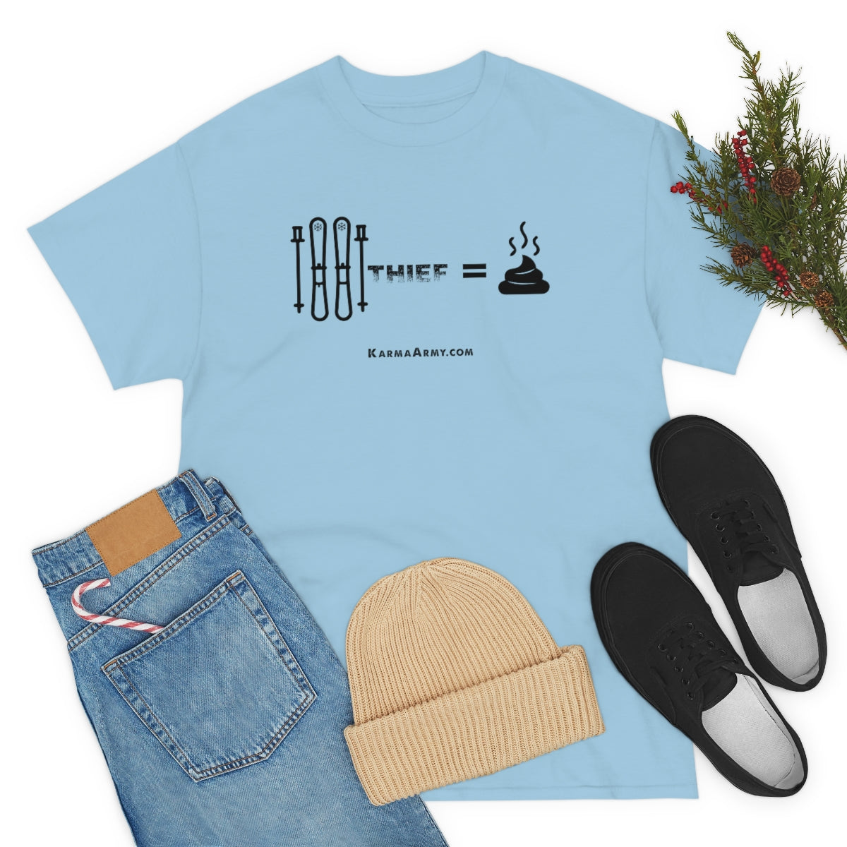 Ski Thief = Poop Unisex Heavy Cotton Tee