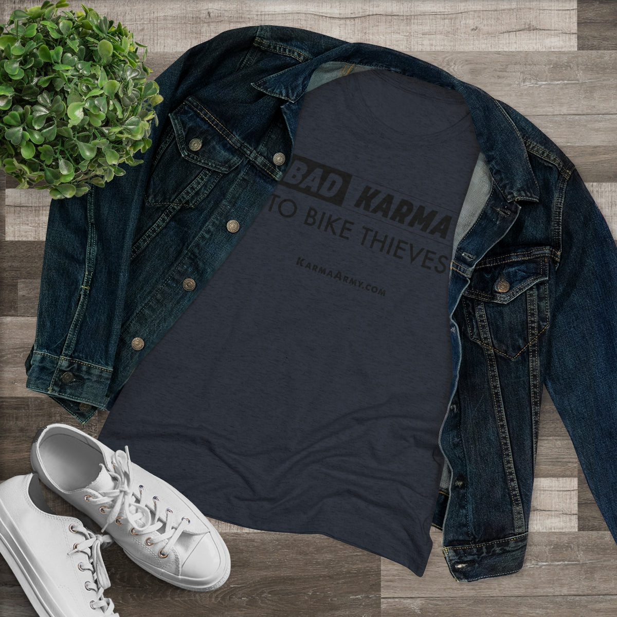 BAD KARMA TO BIKE THIEVES Women's Triblend Tee