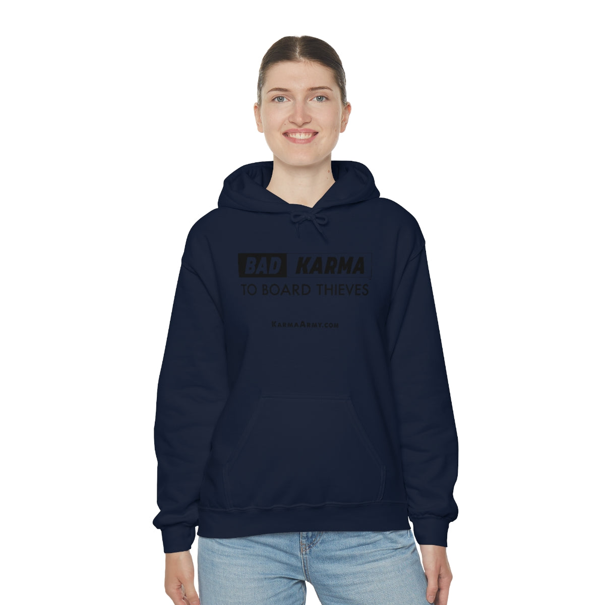 BAD KARMA TO BOARD THIEVES Unisex Heavy Blend™ Hooded Sweatshirt
