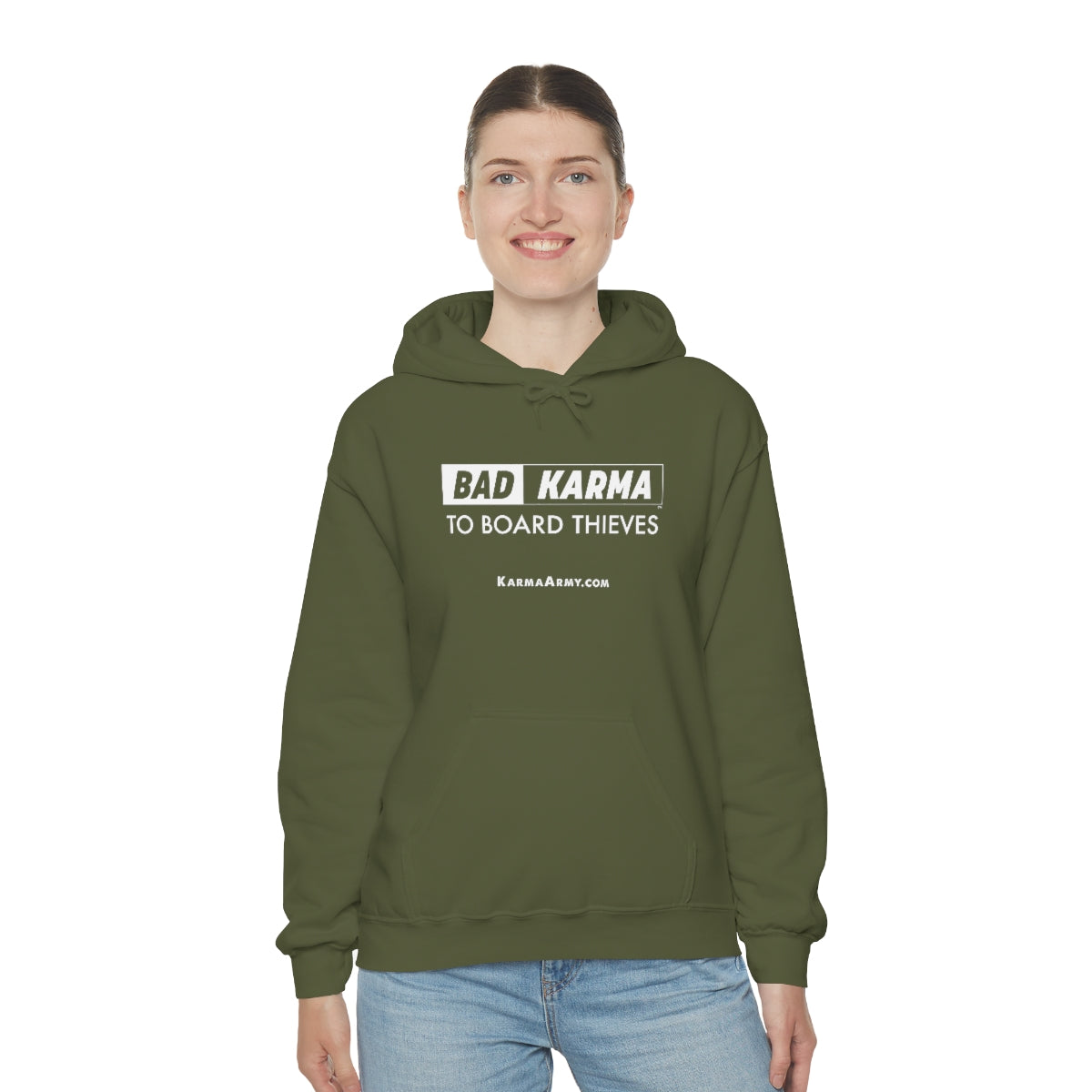 BAD KARMA TO BOARD THIEVES Unisex Heavy Blend™ Hooded Sweatshirt