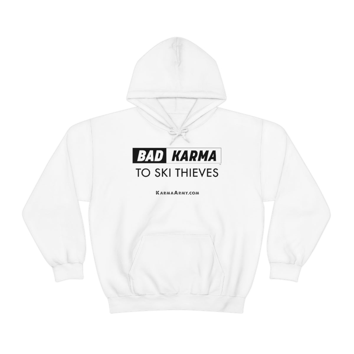 BAD KARMA TO SKI THIEVES Unisex Heavy Blend™ Hooded Sweatshirt